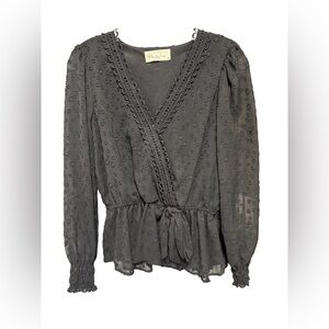 Paisley Kate Women's Medium Black
Dressy Peplum Top with Balloon Sleeves